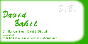 david bahil business card